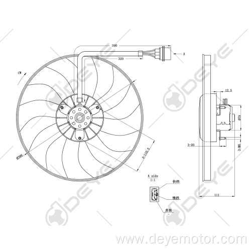 Radiator cooling fan for VW POLO DERBY FOX